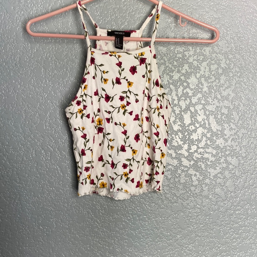 Floral Cropped Tank-Top